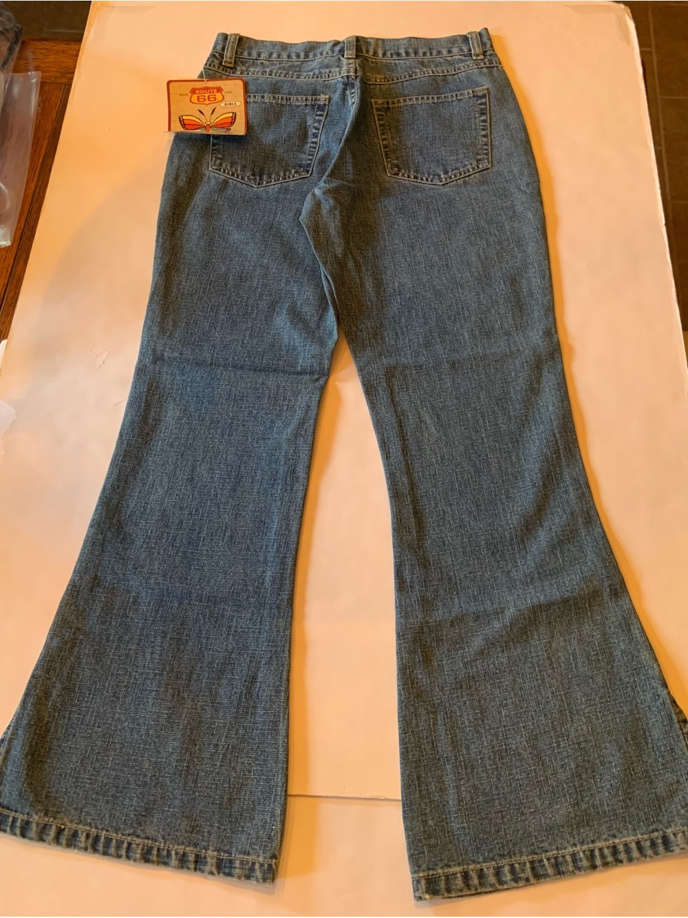 Y2K NWT Route 66 Graffiti Bootcut Glitter Girls Jeans Size 14 - Picture 8 of 12